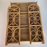 Vintage rattan floor peacock