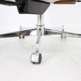 Scandinavian style leather office swivel armchair, 1970s