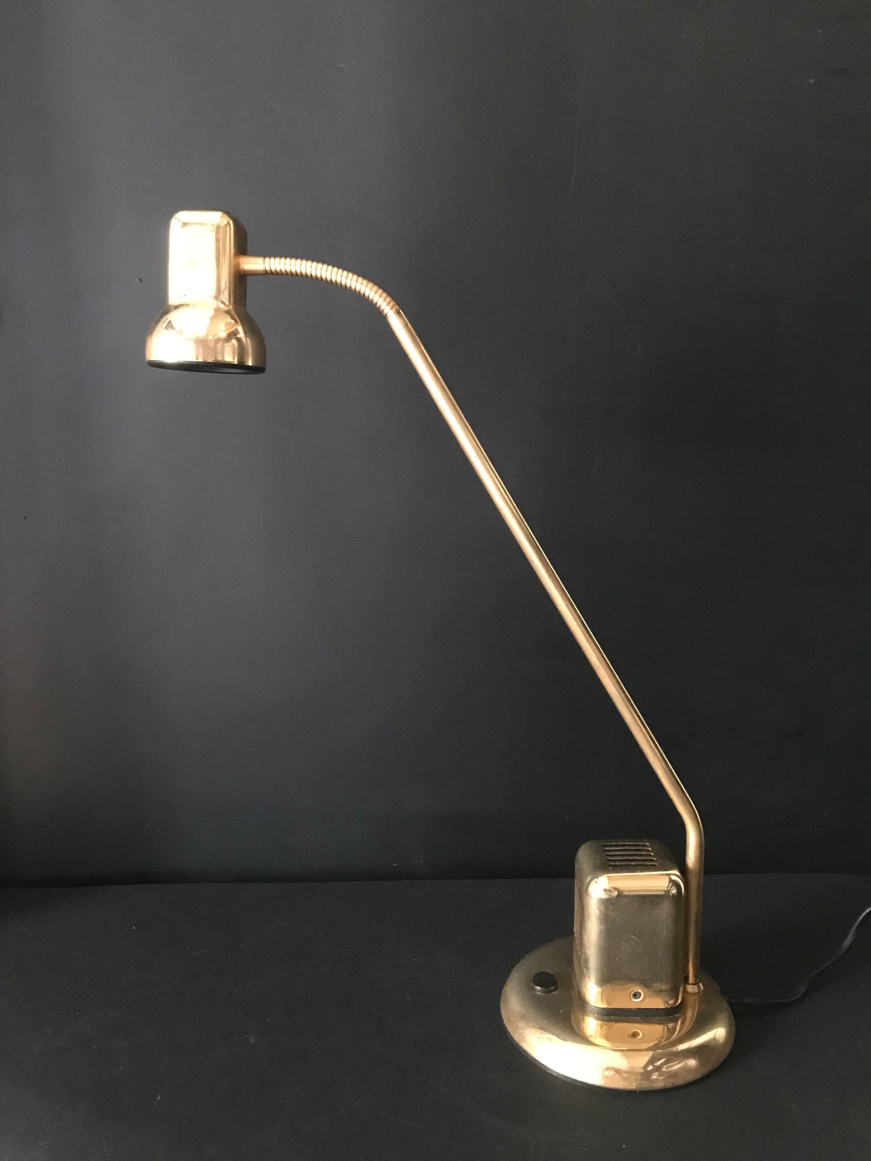 Golden metal lamp, Vrieland design, 1970