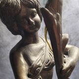 Lampe en Bronze électrifié figurant un rnfant XIXe