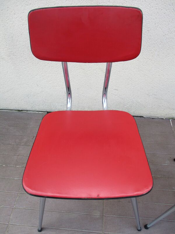Lot 2 chaise cuisine vintage rouge