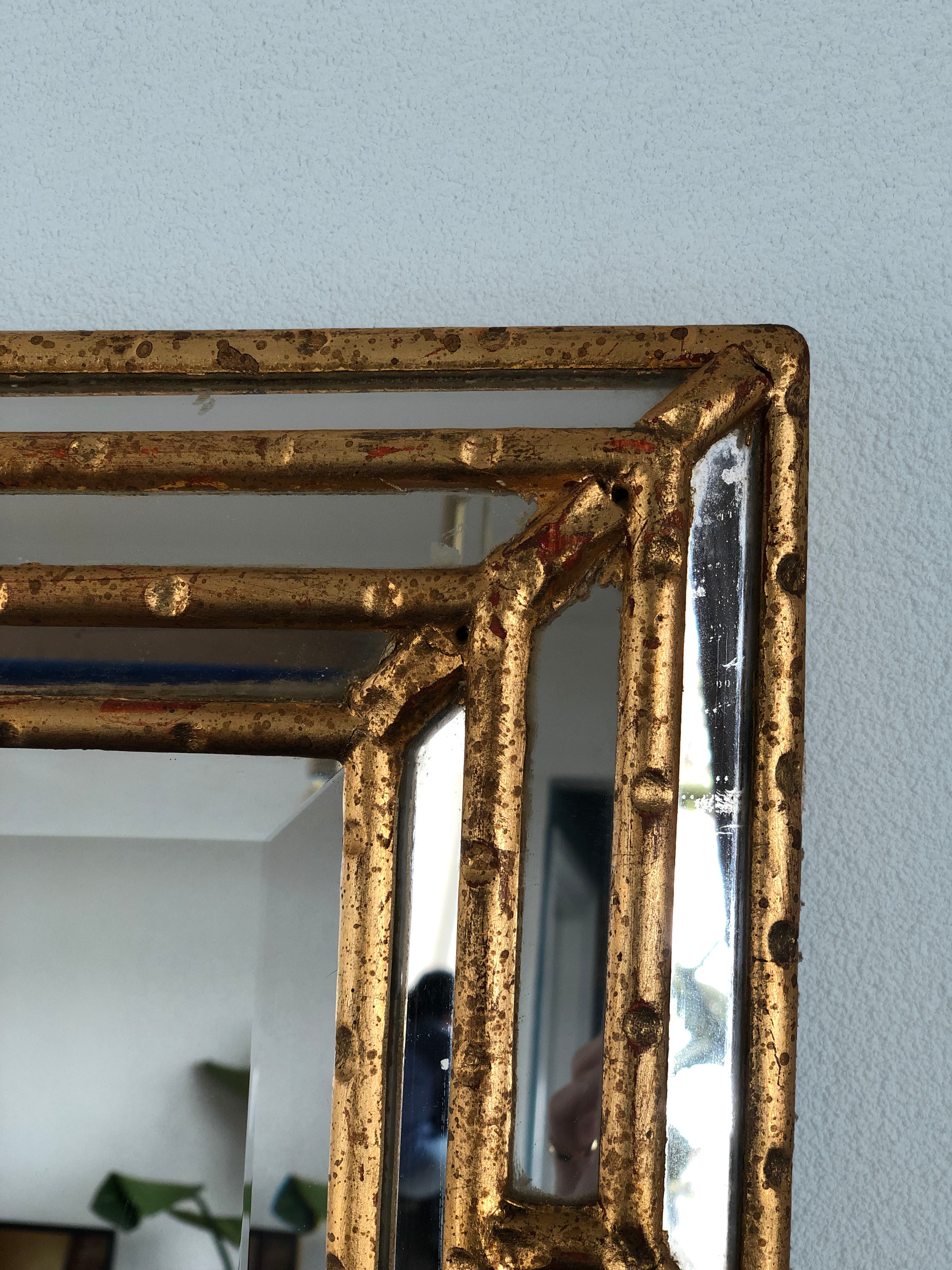 LaBarge Italian faux bamboo Hollywood Regency mirror 1980s