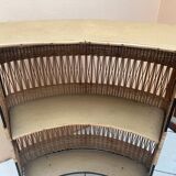 Vintage rattan and metal bar, 60s