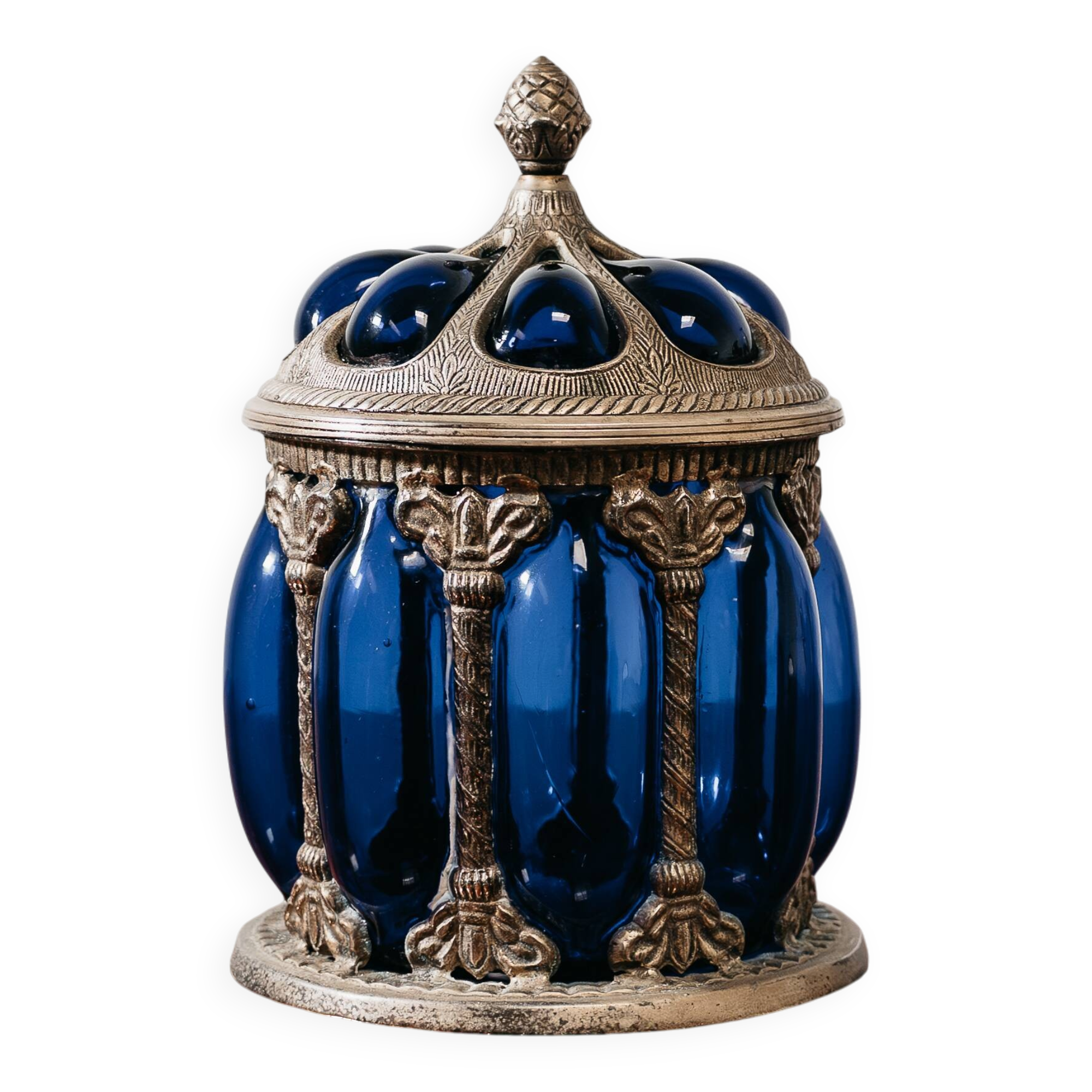 Centrotavola Large Royal Sheffield Collection Blue Service Jar 1950’s