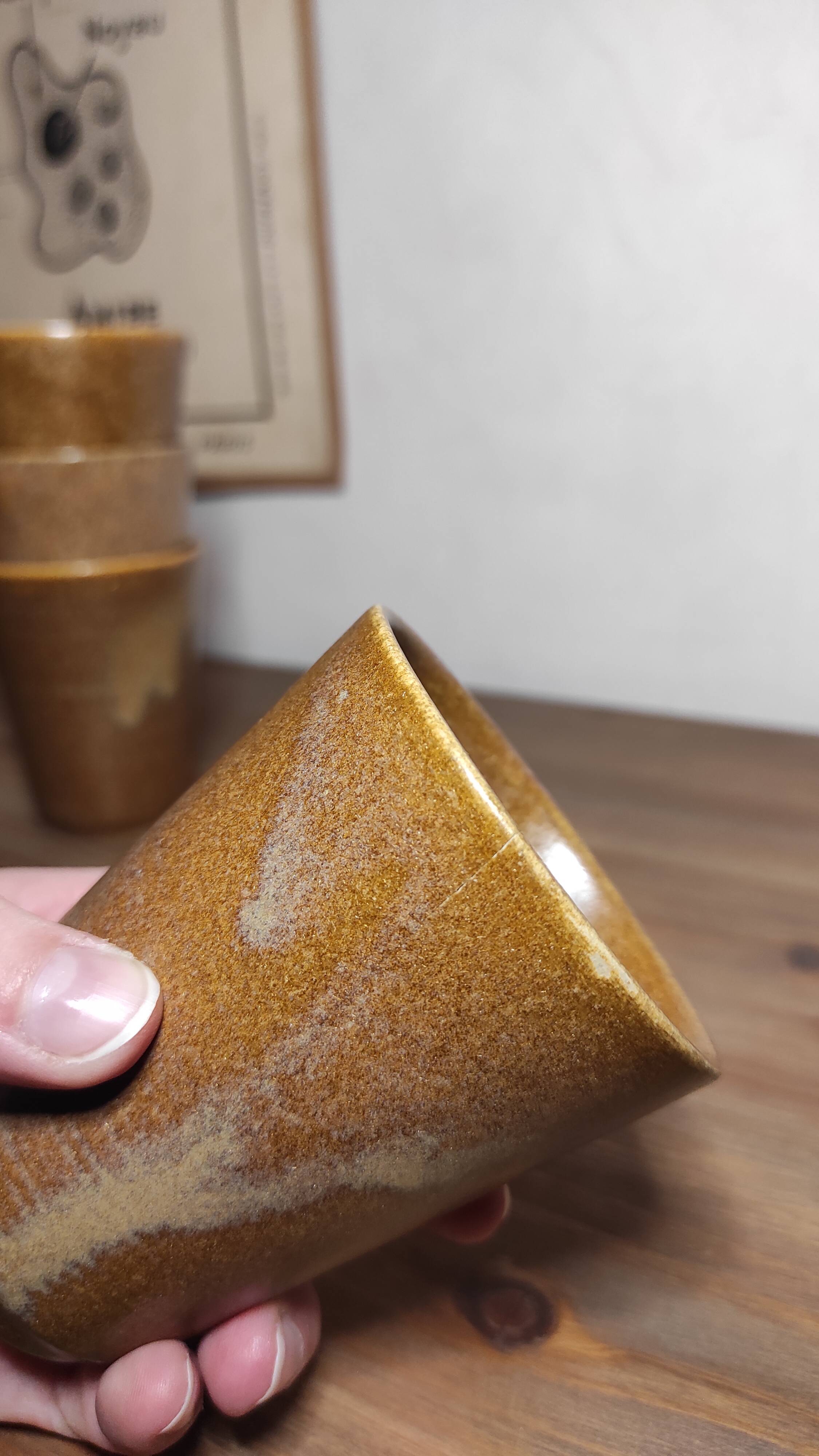 Set of 4 Digoin stoneware glasses