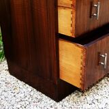 Pretty little Art Deco chest of drawers from the 1930s in walnut.
