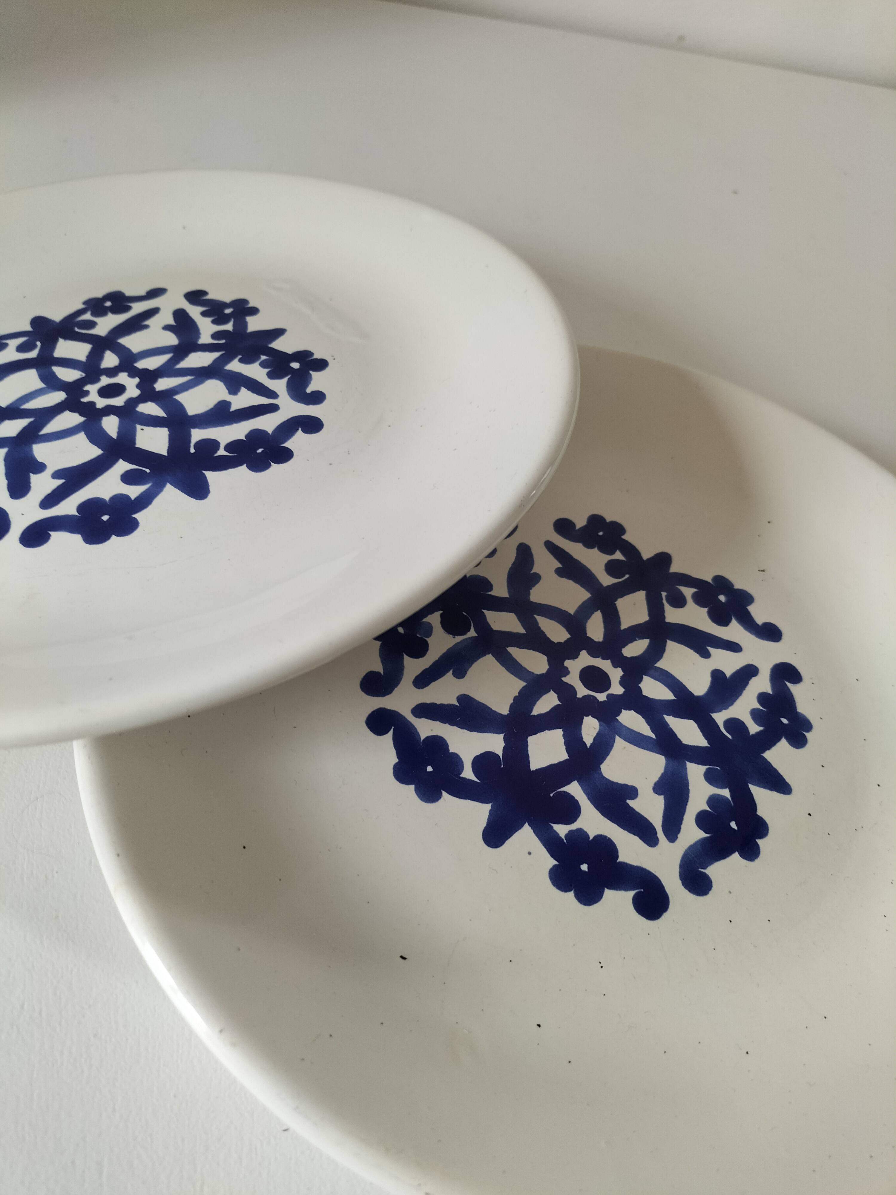 Pair of antique plates from Kharraz Nabeul, 1920s-1940s