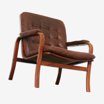 Fauteuil en cuir vintage par Gotte mobil Suède