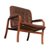 Vintage leather lounge chair by Gotte mobil Sweden