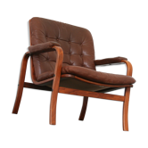 Fauteuil en cuir vintage par Gotte mobil Suède