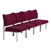Set of 4 modernist Bordeaux armchairs, 1970.