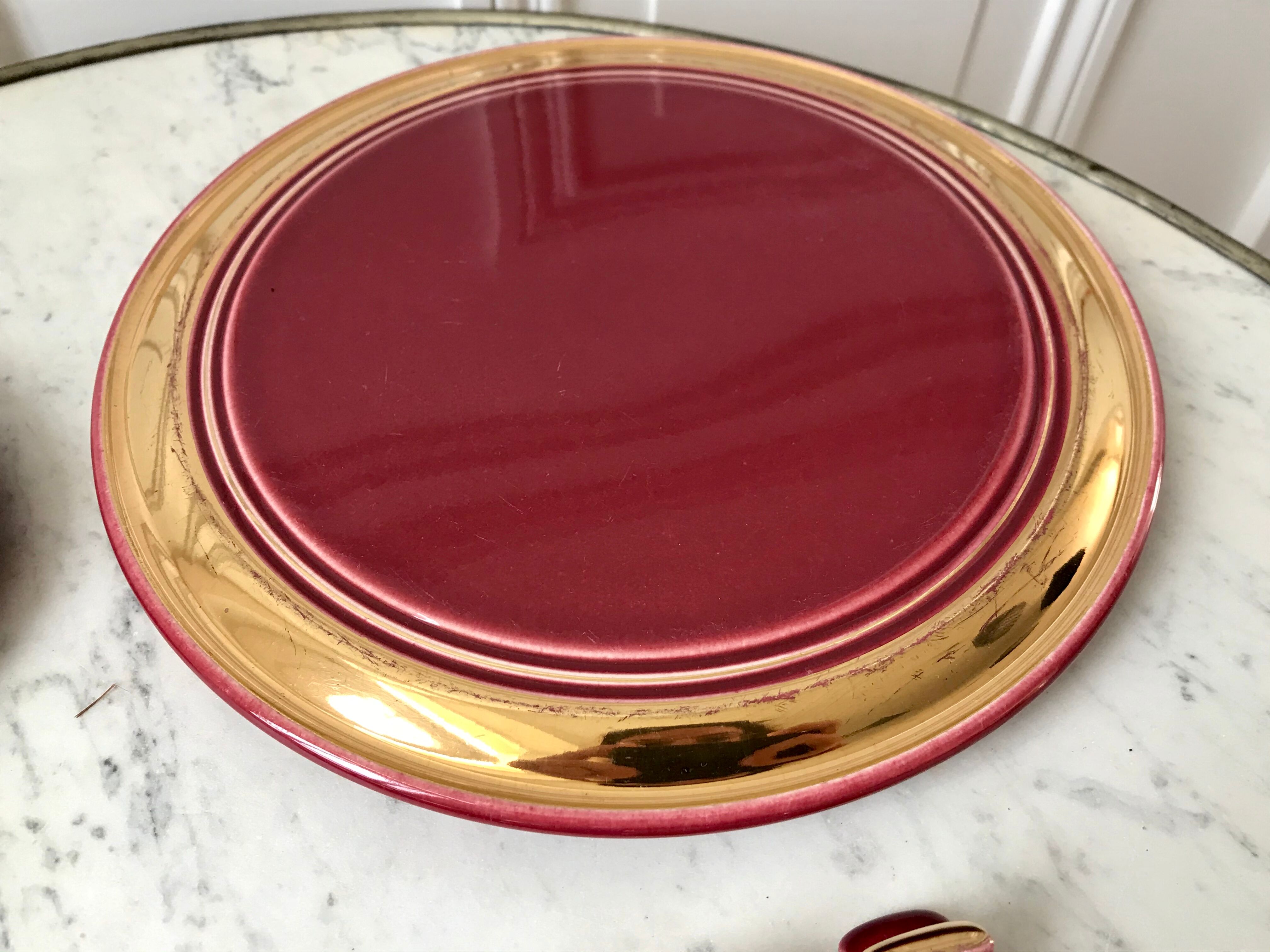 Art Deco set wine lees color 30s