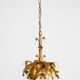 1970s gold-plated metal pendant lamp with a glass sphere by Hans Kögl
