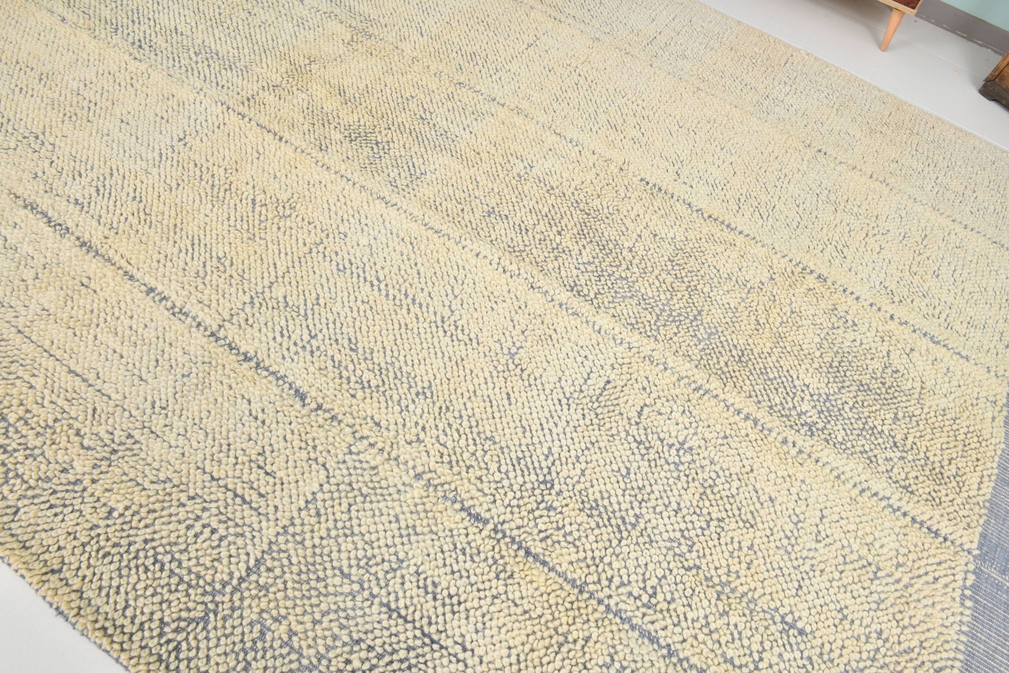 8x10 Blue & Beige Large Vintage Kilim Rug, 250x298Cm