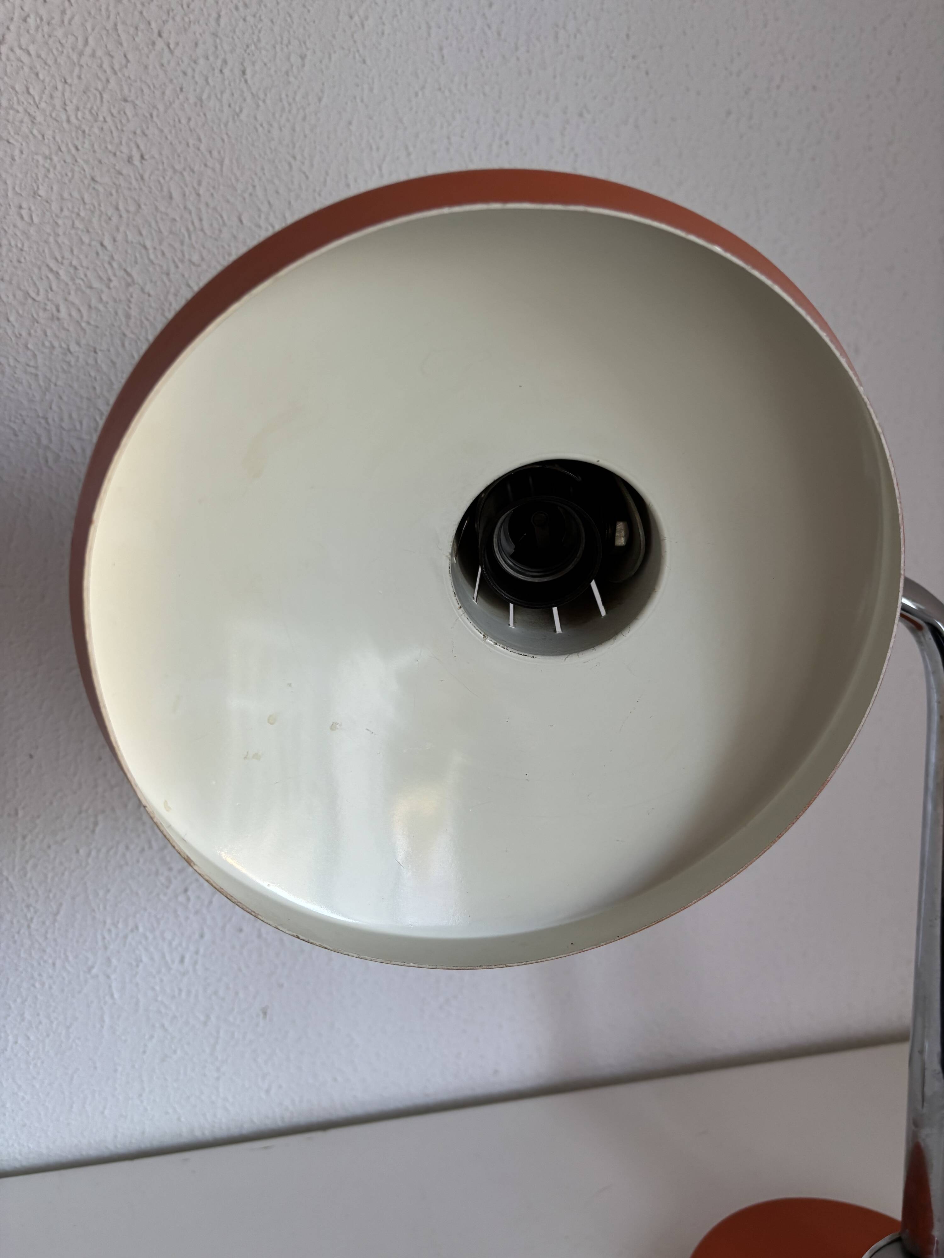 1960s vintage desk lamp Fase Faro Madrid orange - 52 cm