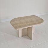 Travertine Coffee or Side Table in Teardrop Shape, Italy 1980s