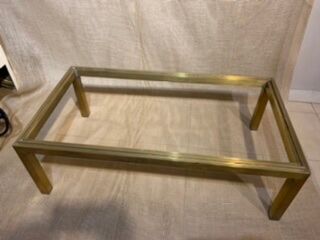 Brass coffee table and smoked glass