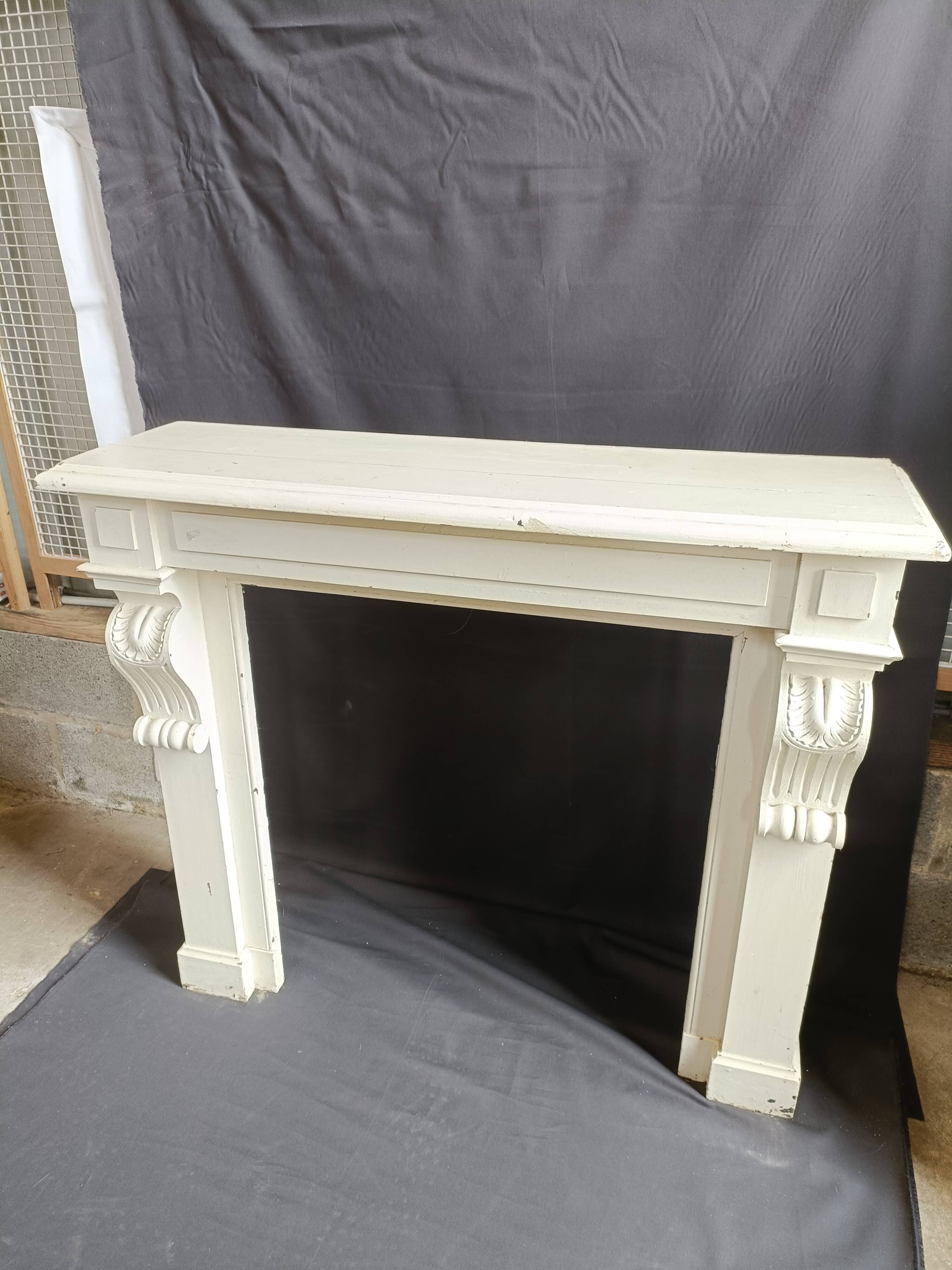 Dressing fireplace white wood
