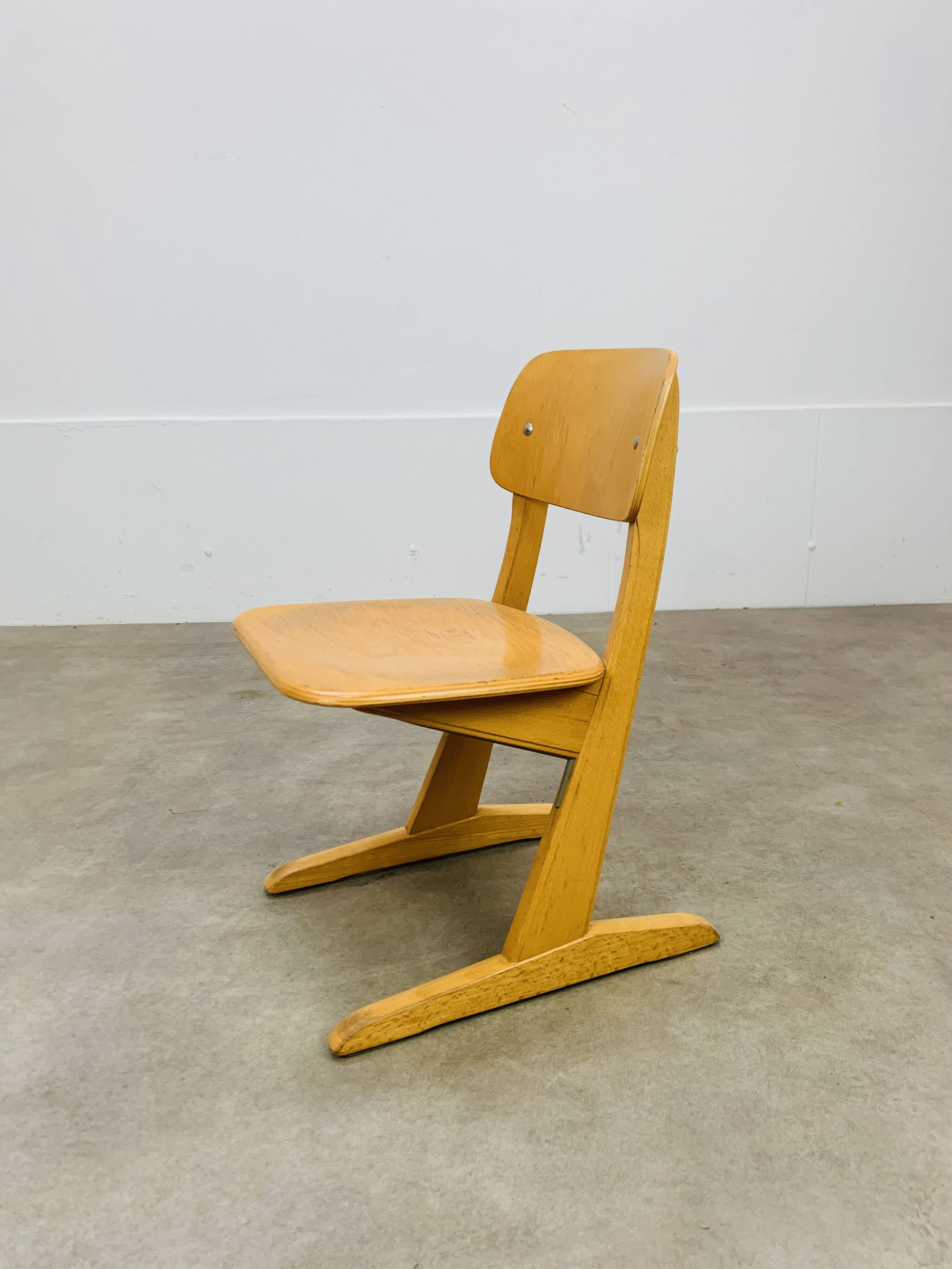 Casala children's chair from the 60s, wood, vintage