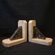 Pair of art deco bookends in black and grey marble