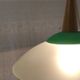 Scandinavian style pendant light in glass and wood - late 20th century