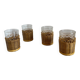 Set of 4 Vintage Set Schott Mainz Clear Glasses With Wicker Cup Holder