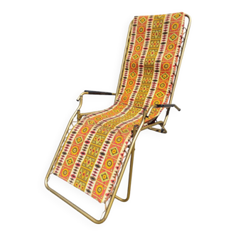 Chaise longue bain de soleil chaise de repos transat vintage