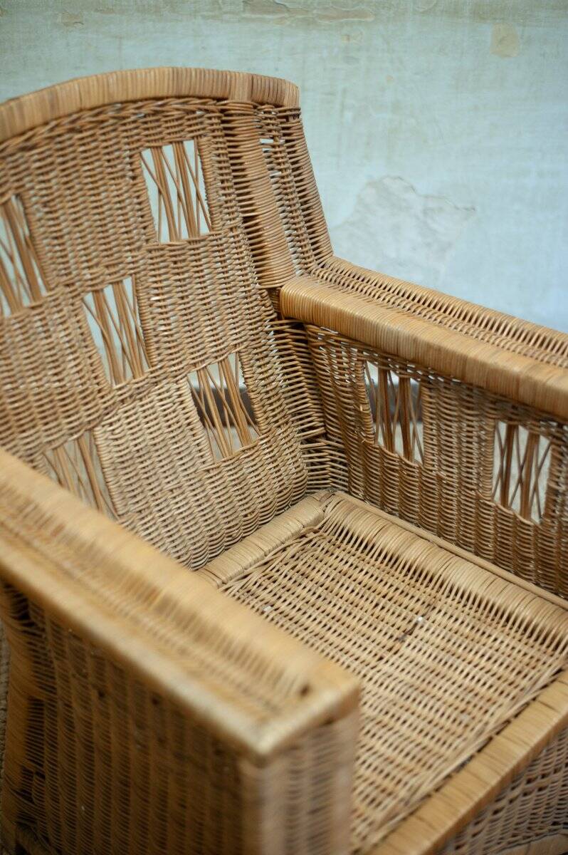 Ascona model wicker chairs by Vivai Del Sud, 1970s, set of 2