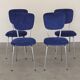 4 chairs 1960 formica velvet blue