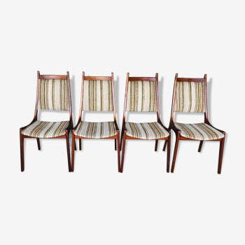 Ensemble de 4 chaises vintage en teck par R. Huber & Co., circa 1960