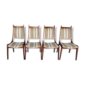 Ensemble de 4 chaises vintage en teck par R. Huber & Co., circa 1960