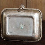 Silver brass cellar rat candle holder