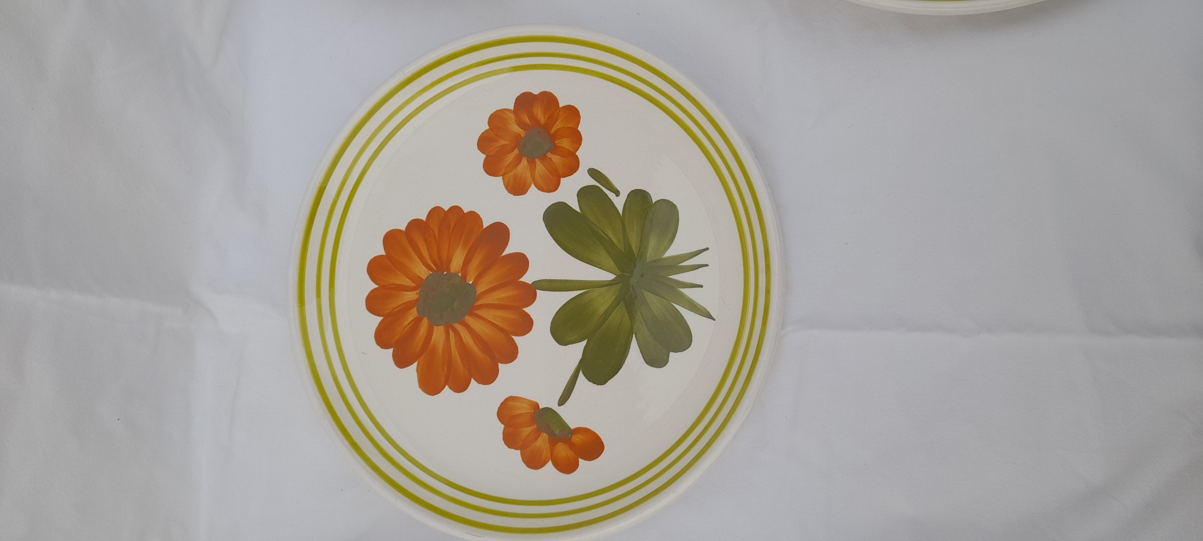 6 assiettes plates en faïence de Digoin Sarreguemines modèle G Genes dim 23,5 cm