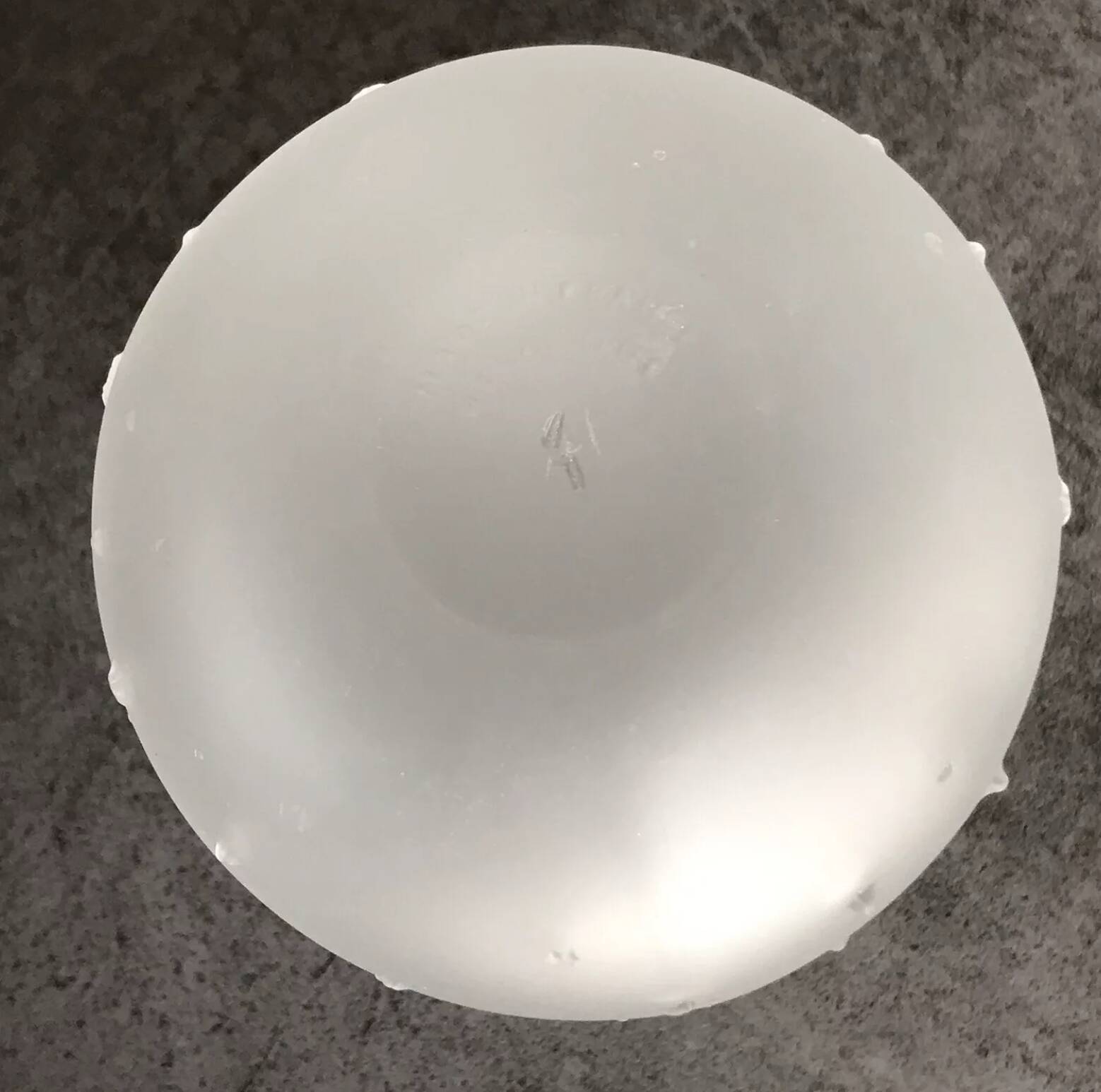 Lalique bottle in the night, frosted glass, ball shape