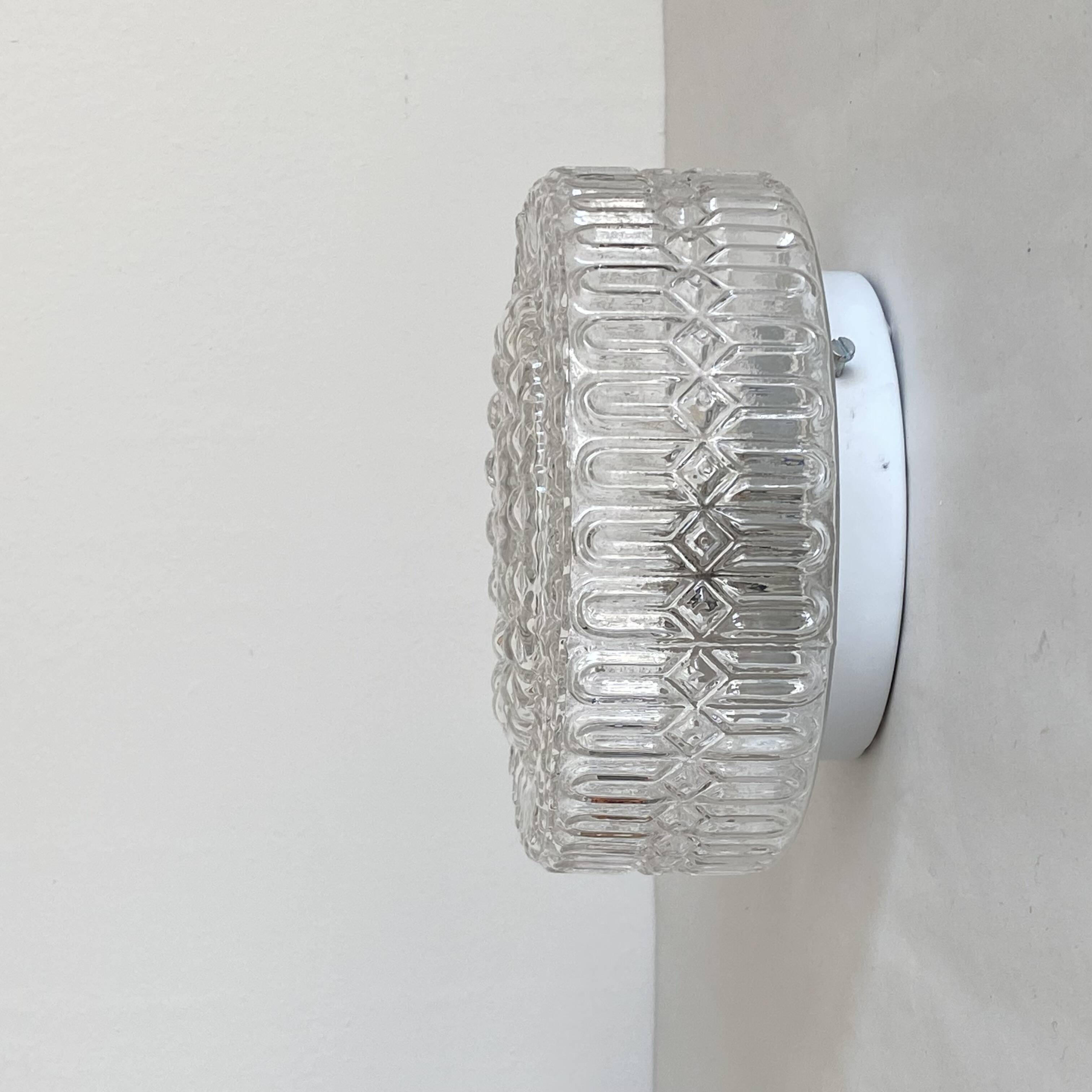 Wall light ceiling light molded glass 1970 1980 seventies eighties