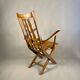 Folding armchair with woven seat – vintage French design