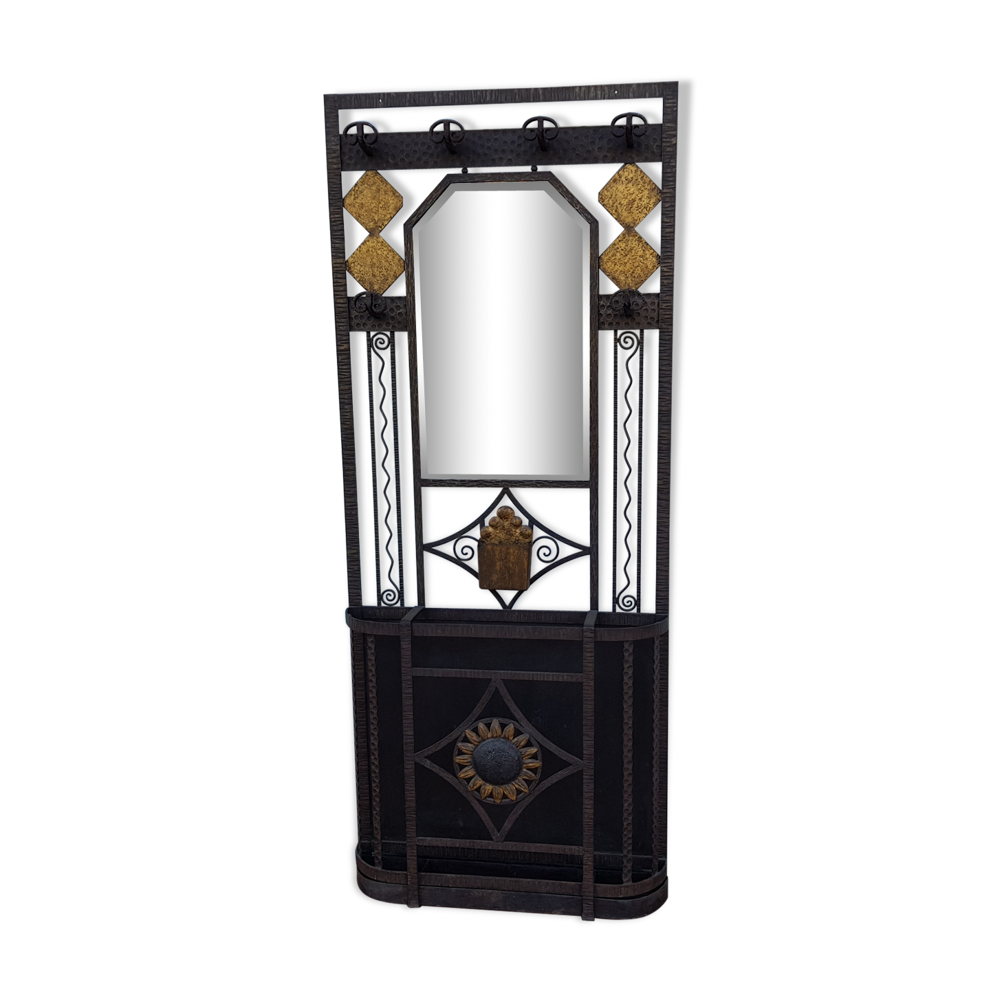 Iron iron wall coat rack 1930