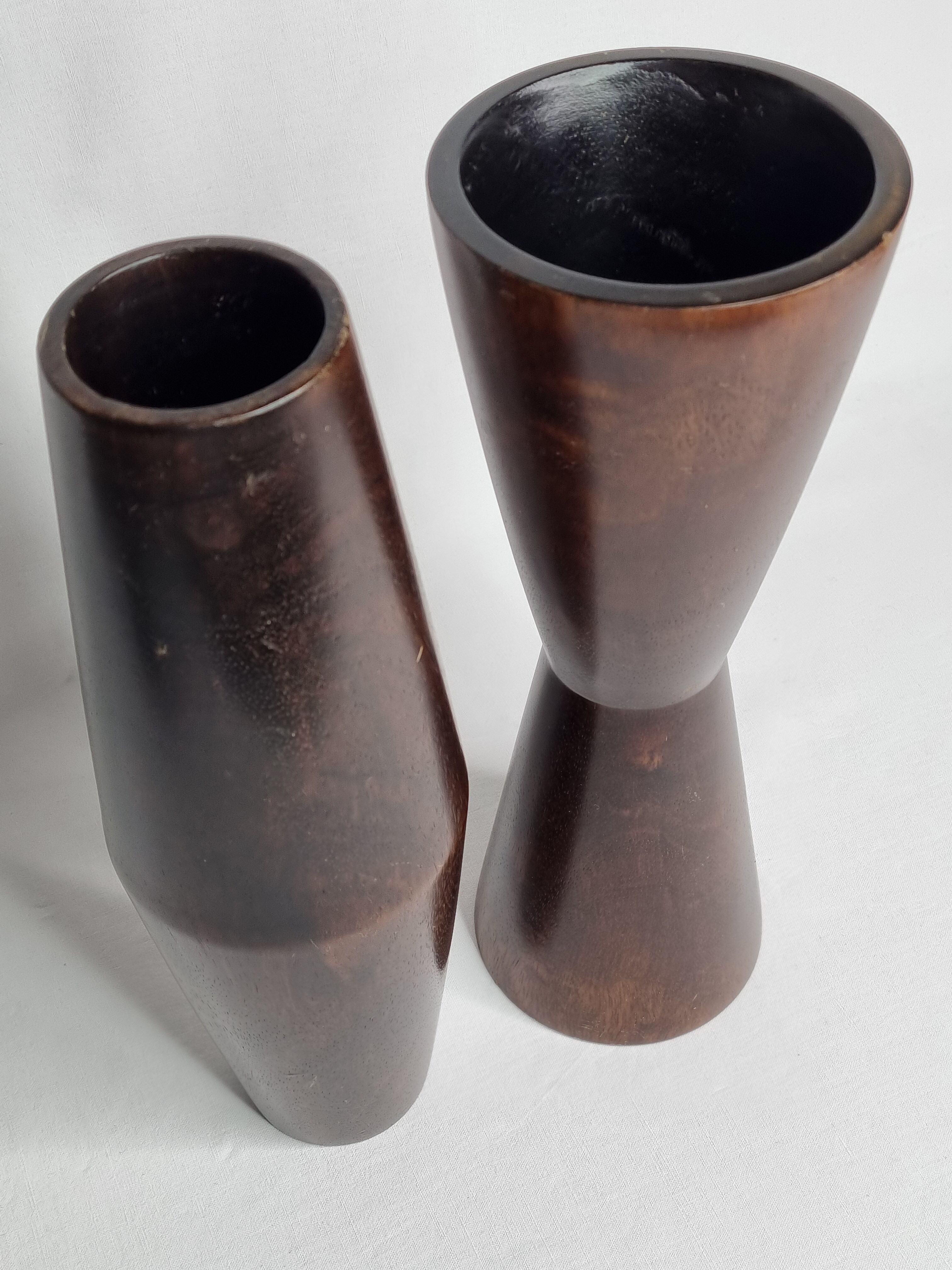 Pair of bamboo design vases, vintage, 80s, 30 cm