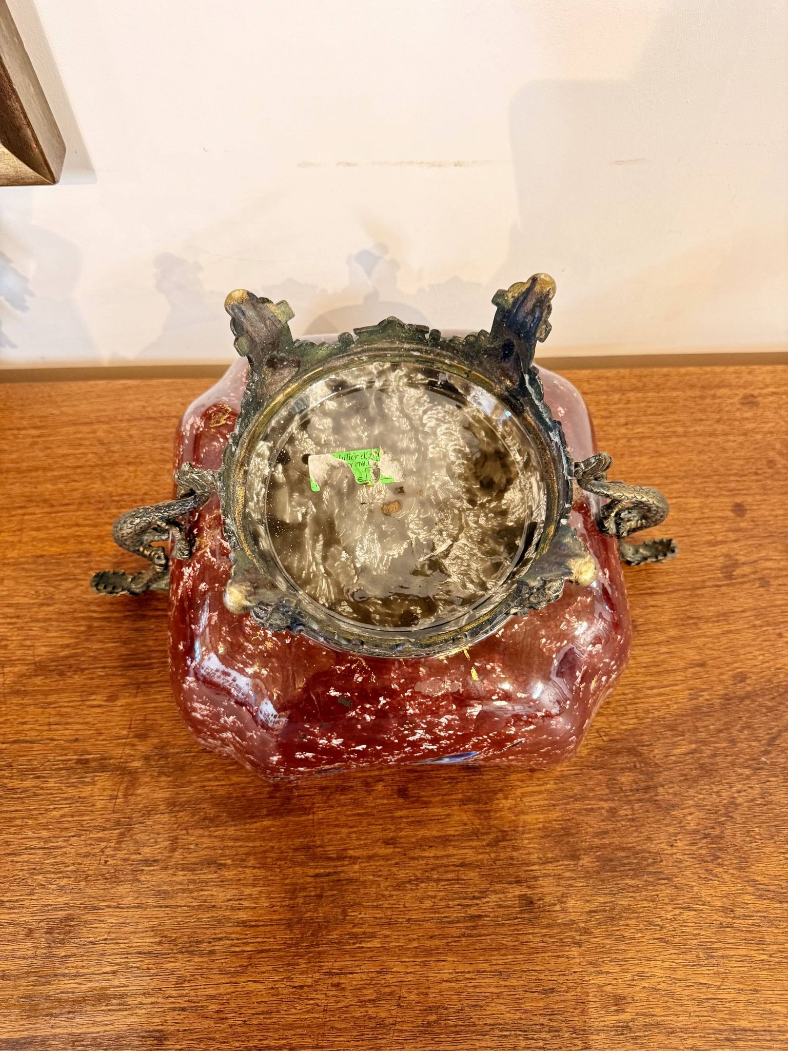 Antique Asian planter in glazed porcelain.