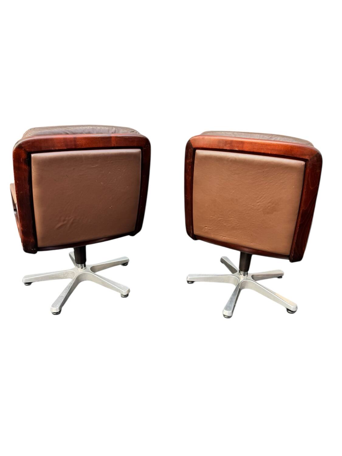 vintage leather and wood office/conference chair – st