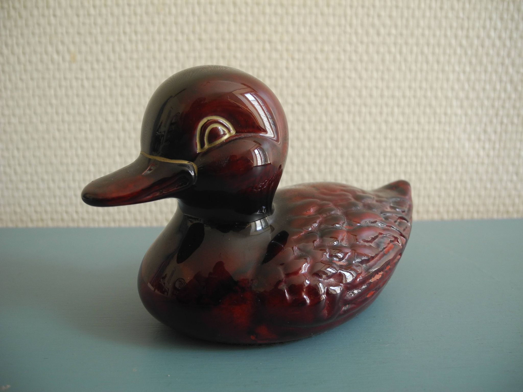 Statuette canard Kanadou sculpture vintage ceramic duck design 80s