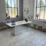 80s lacquered desk and mirror