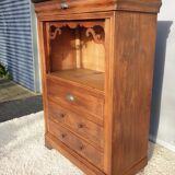 High chest of drawers furniture XIXth with niche