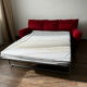 Vintage 3 Seat Red Velour Sofa, Ikea 1990s