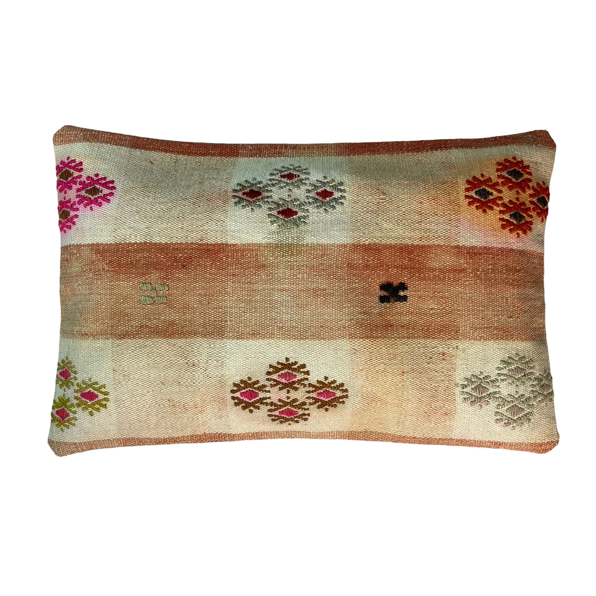 Vintage turkish kilim cushion cover, 30 x 50 cm