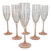 6 Flûtes à champagne pied rose