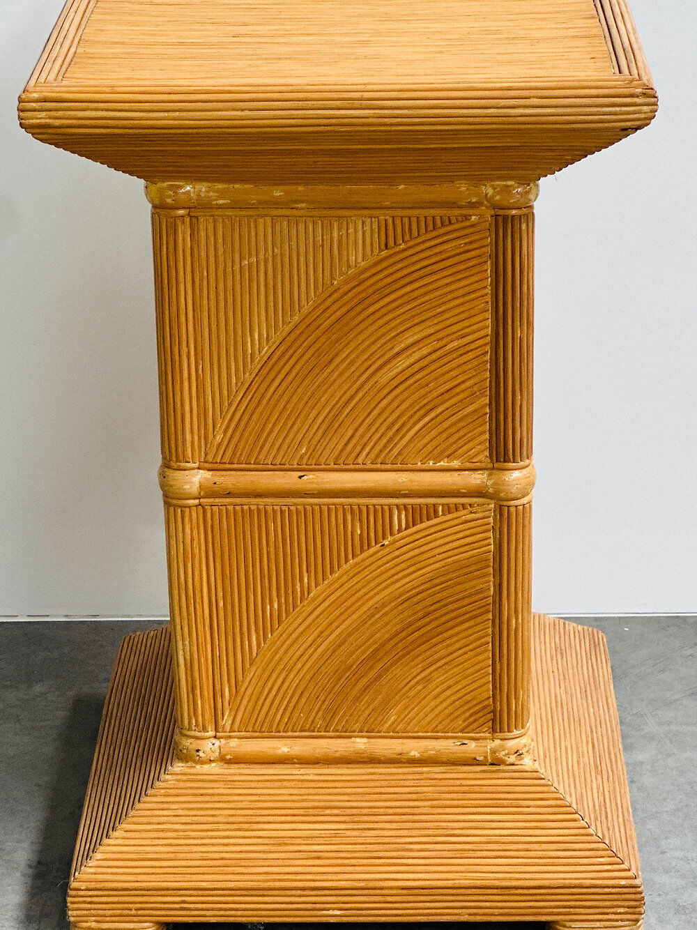 French split bamboo pedestal / plinth, 1970s