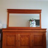 Buffet bois massif merisier avec miroir mural