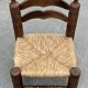 Low chair in oak and straw vintage design 60s