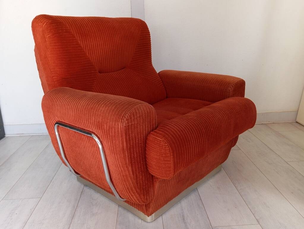 70s corduroy space age armchair